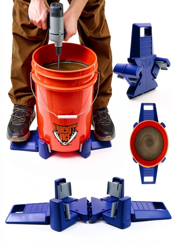 Bucket Vice 5-Gallon Gripper by Ideastream Blue Foldable Steel Grip-0